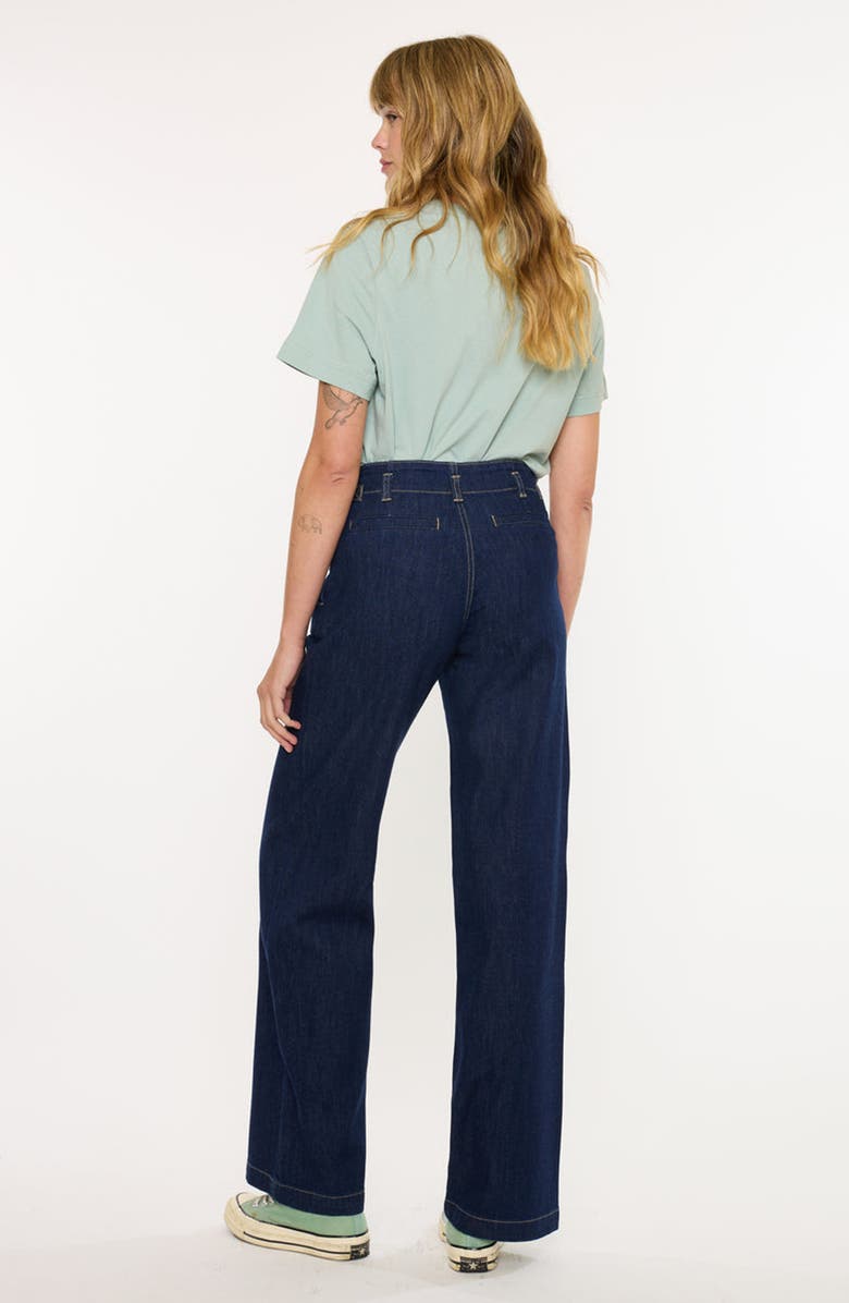 KanCan Niveah High Rise Wide Trousers, Alternate, color, Dark Wash