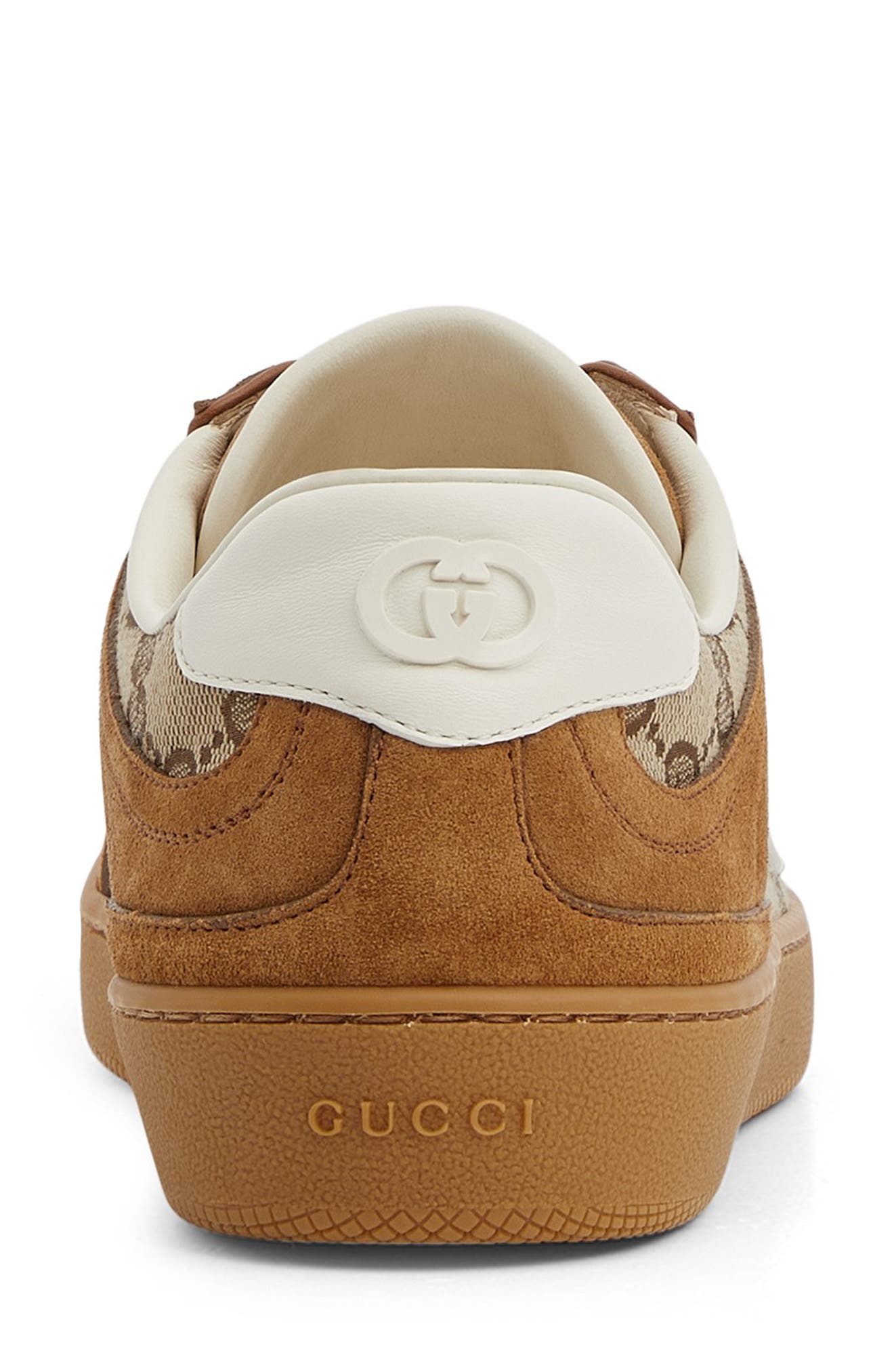 Gucci G75 GG Canvas & Suede Low Top Sneaker, Alternate, color, Light Brown