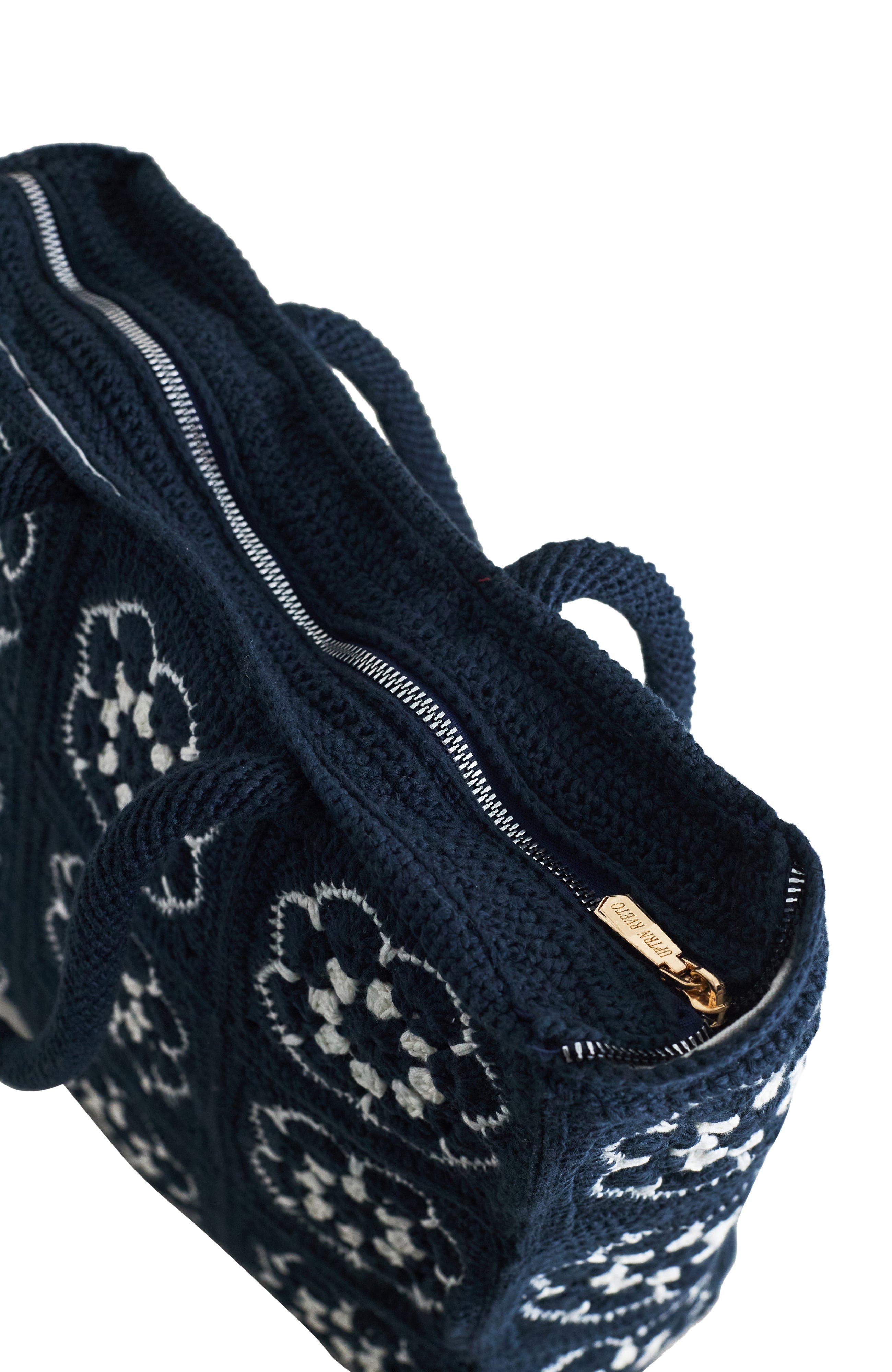 Solomon & Sage Vintage S&G Classic Work Crochet Bag, Alternate, color, Navy Multi