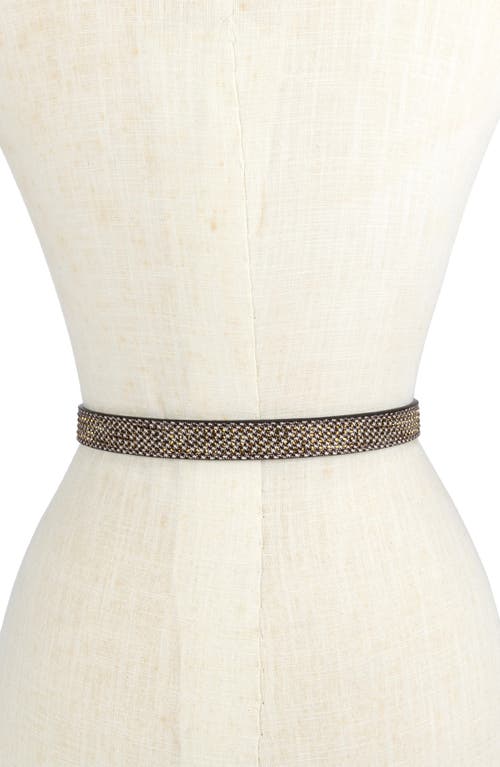 Kurt Geiger London Crystal Houndstooth Belt In Gold