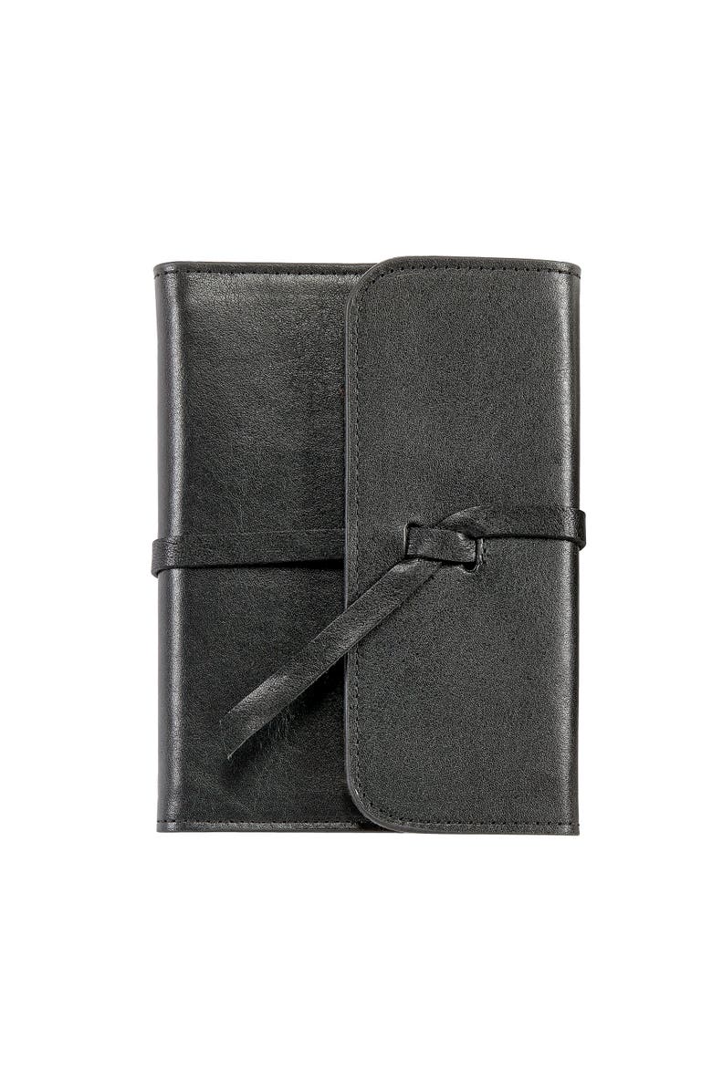 Graphic Image 7" Leather Wrapped Refillable Journal, Main, color, Onyx