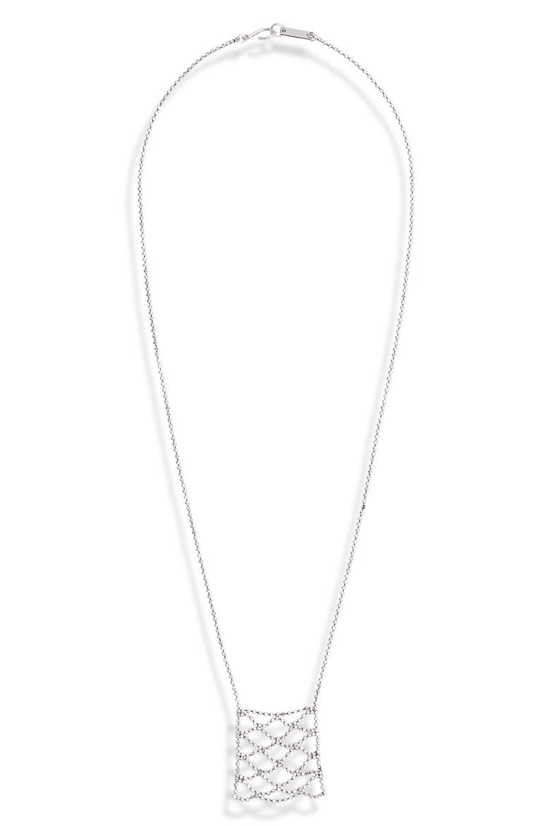 Glass Crystal Long Necklace, Main, color, TRANSPARENT/ SILVER TRSI