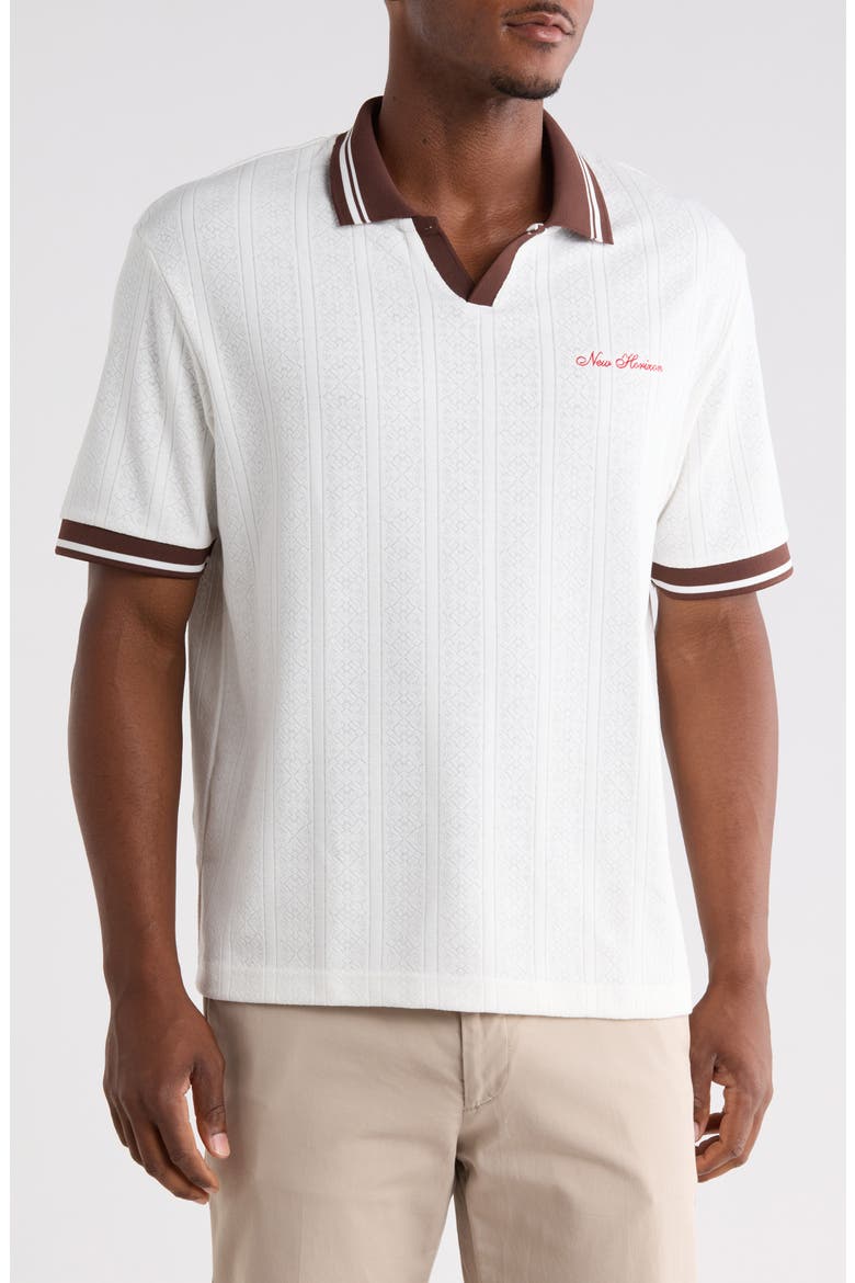 Tipped Short Sleeve Polo, Main, color, OFF WHITE