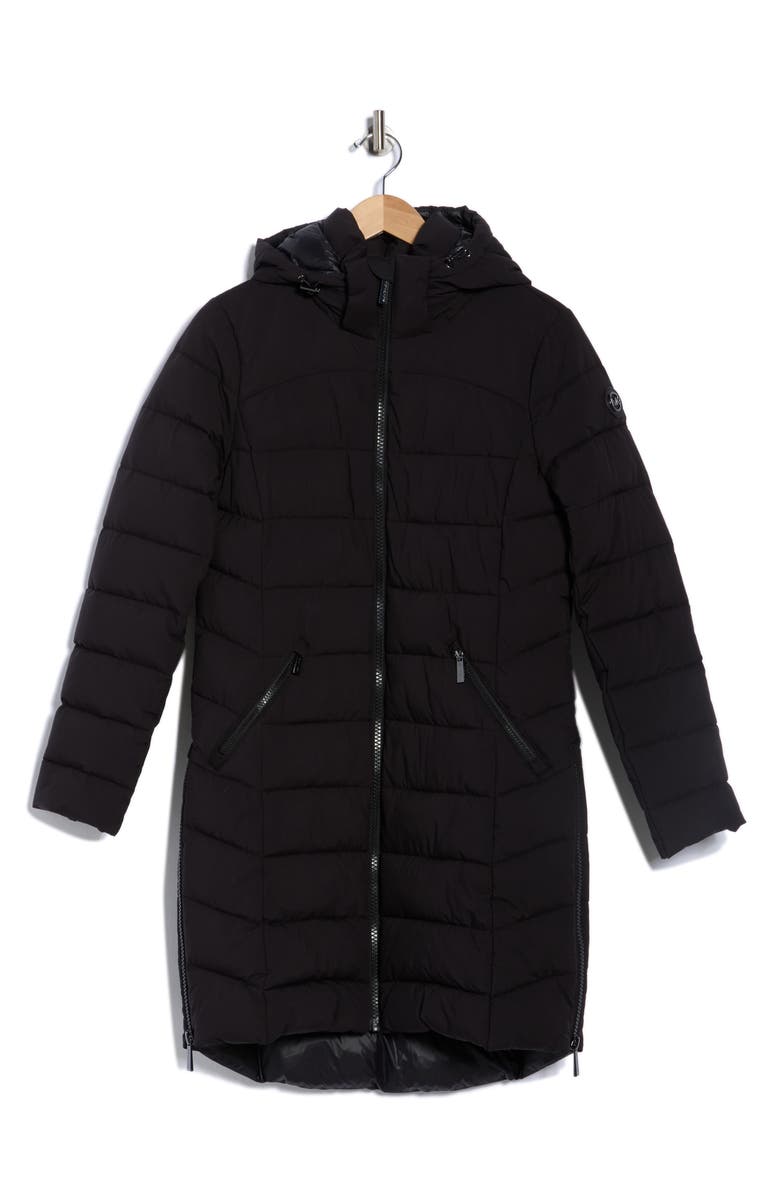 Michael Kors Packable Hooded 400 Fill Power Quilted Puffer Jacket, Alternate, color, Black