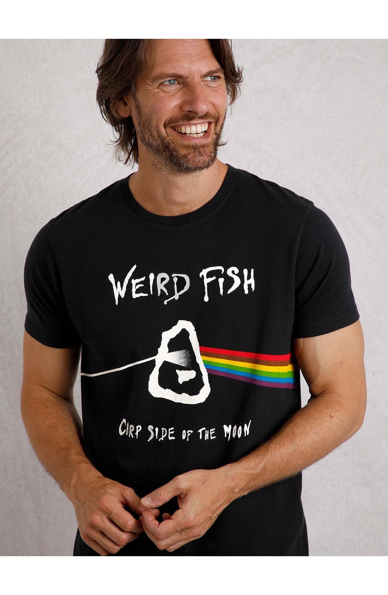 Weird Fish Carp Side Front Print Artist T-Shirt, Main, color, Black