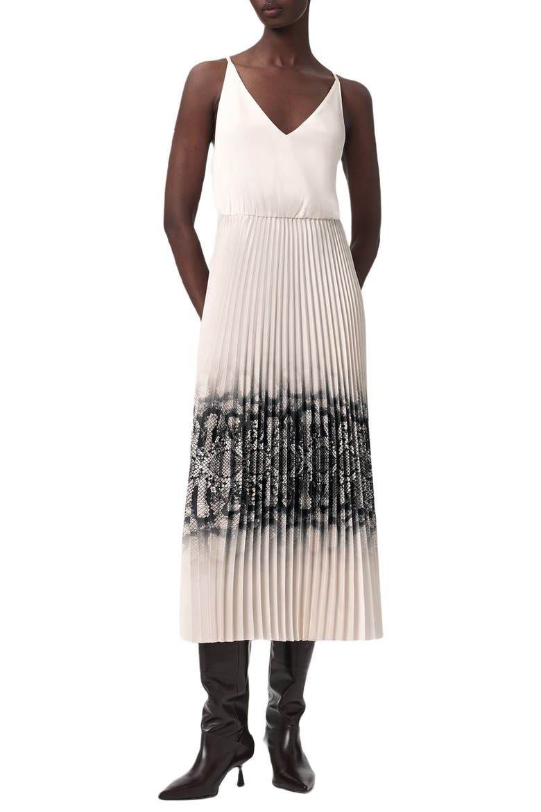 Curtis Ophis Two-Piece Sweater & Pleated Midi Dress, Alternate, color, CHALK WHITE