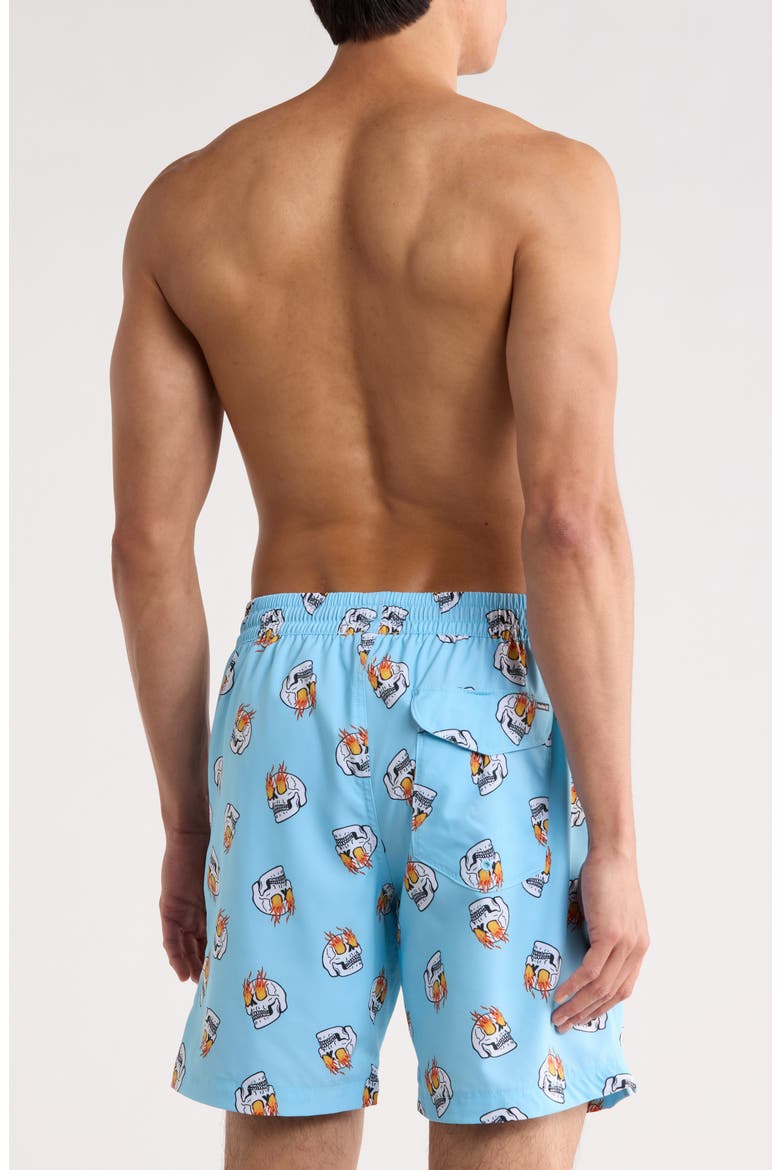 Flaming Eyes UPF 50+ Volley Swim Trunks, Alternate, color, BLUE DREAM