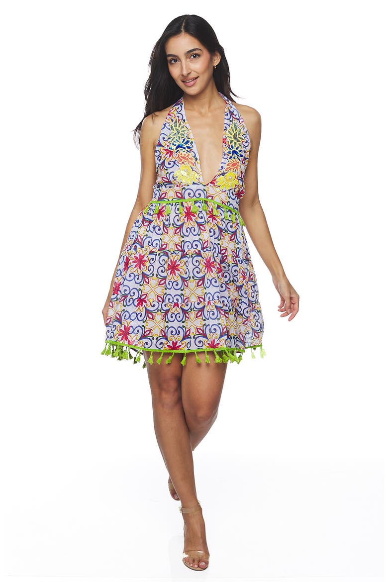 Lace Minidress, Alternate, color, BLUE