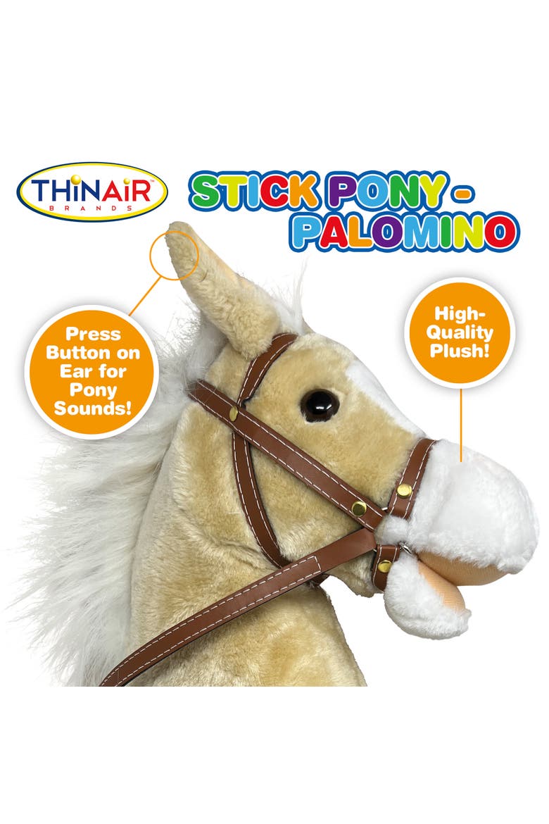 Stick Pony Palomino Tan Brown, 34 Inches Wood Stick Rideon, Alternate, color, Multicolored