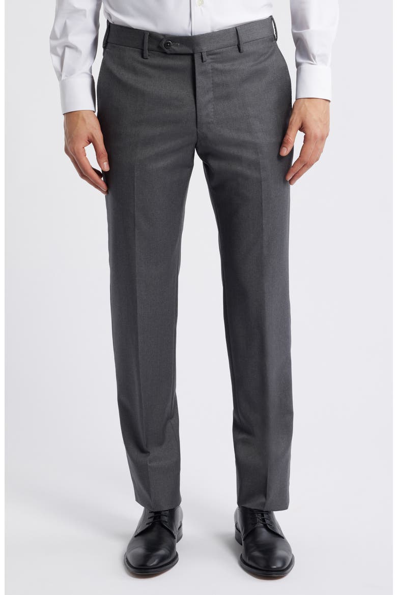 Parker Platinum Super 130's Gabardine Dress Pants, Main, color, MEDIUM GREY