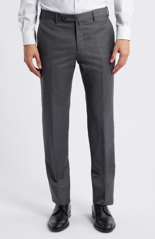 Zanella Parker Platinum Super 130's Gabardine Dress Pants in Medium Grey 