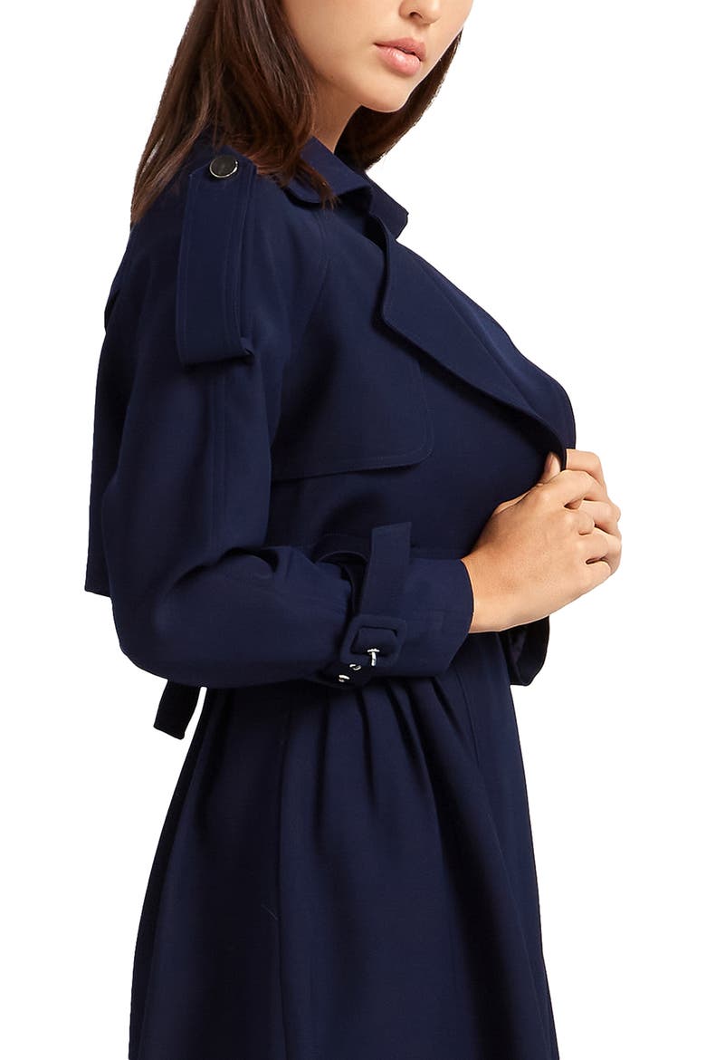 Manhattan Crop Trench Coat, Alternate, color, NAVY