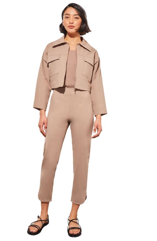 Ming Wang Zip Front Crop Jacket In Java
