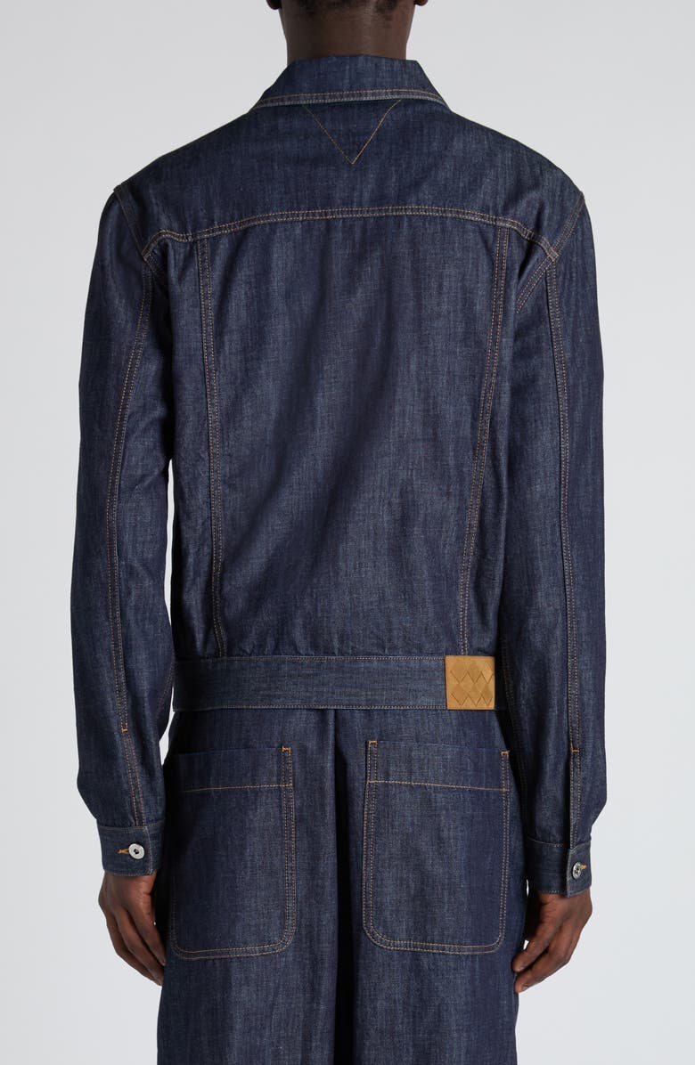 Bottega Veneta Indigo Wash Denim Trucker Jacket, Alternate, color, 4245 Indigo