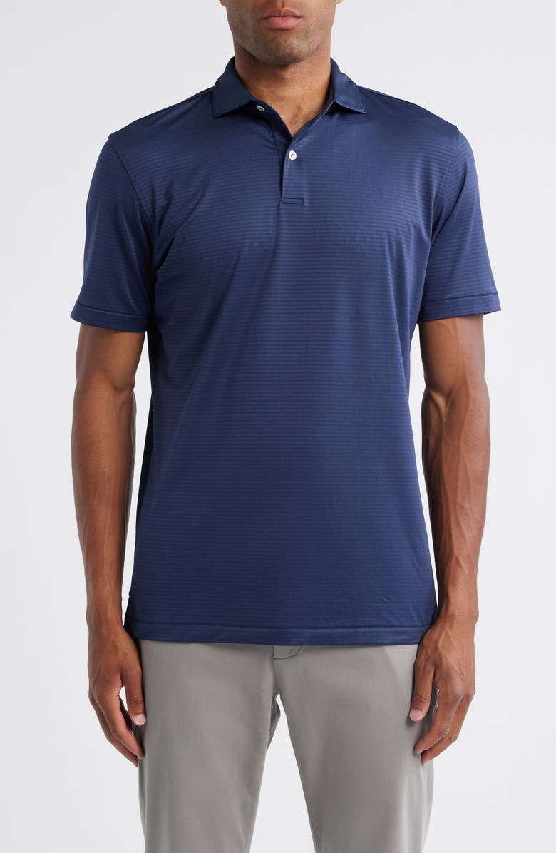Peter Millar Crown Crafted Stripe Performance Jersey Polo, Main, color, Navy