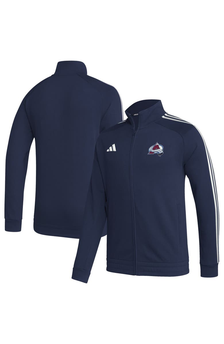 adidas Men's adidas  Navy Colorado Avalanche Raglan Full-Zip Track Jacket, Main, color, 