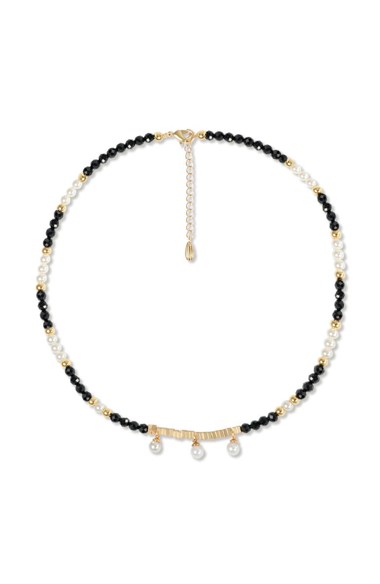 RETRO CHIC Poseidon Necklace, Main, color, Black & White & Gold