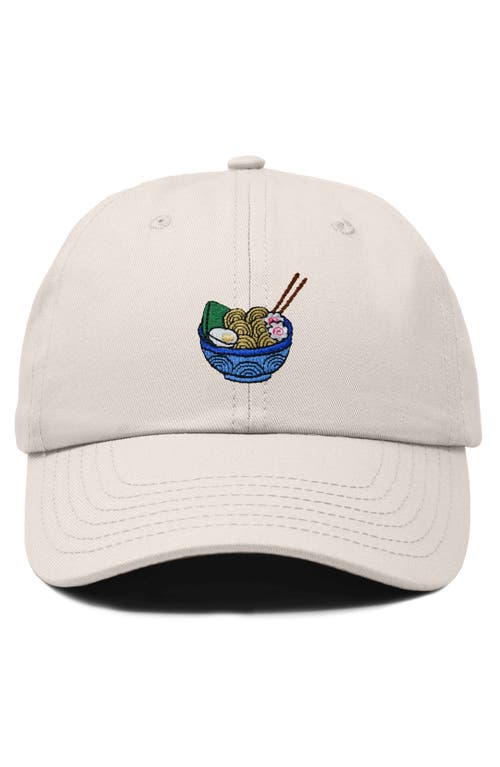 Dalix Noodles Embroidered Casual Cap In Beige