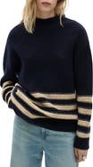 MANGO Perkins Collar Stripe Sweater