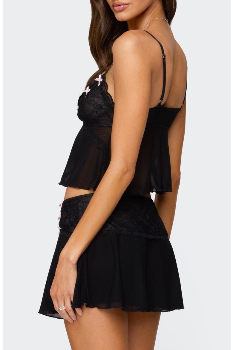Dona Lacy Sheer Mesh Camisole, Alternate, color, BLACK