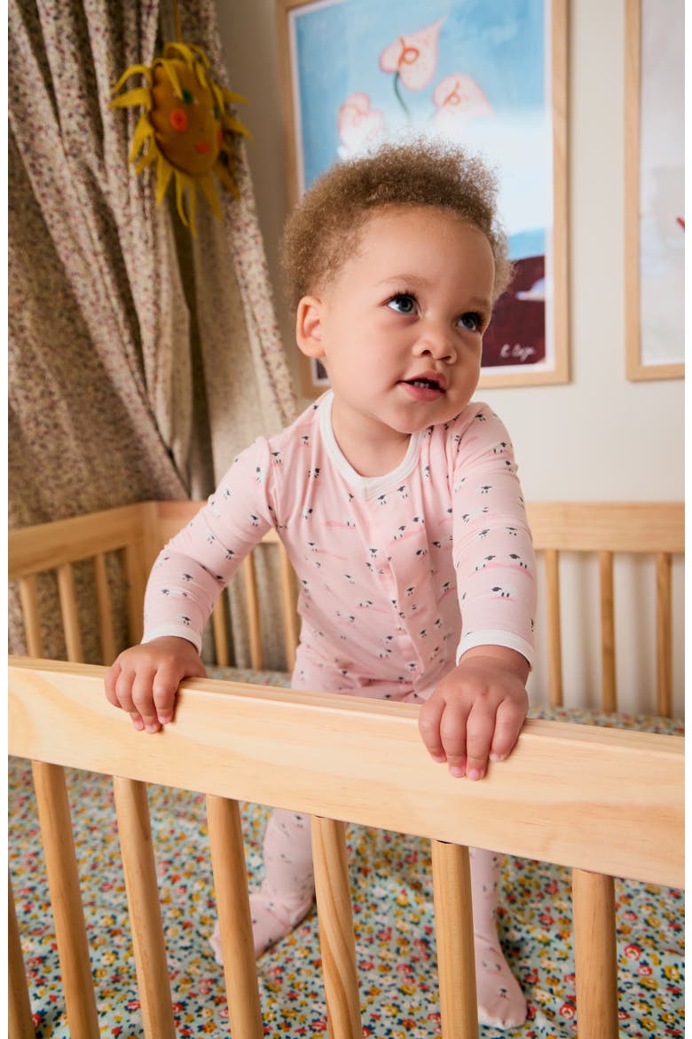 Baa Baa Fitted One-Piece Pajamas, Alternate, color, PINK