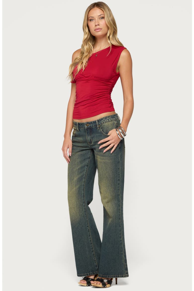 Merla Off the Shoulder Top, Alternate, color, RED