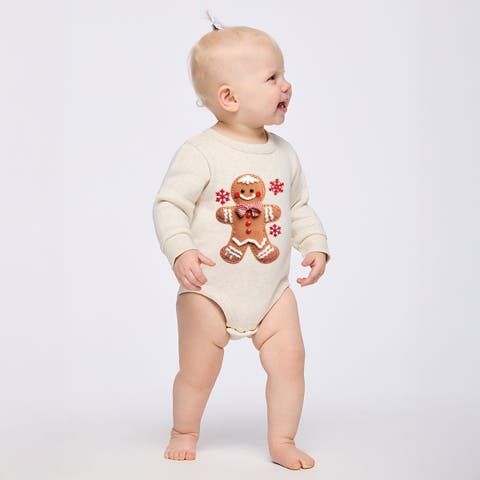 Gingerbread Patchwork Fleece Bodysuit (baby)