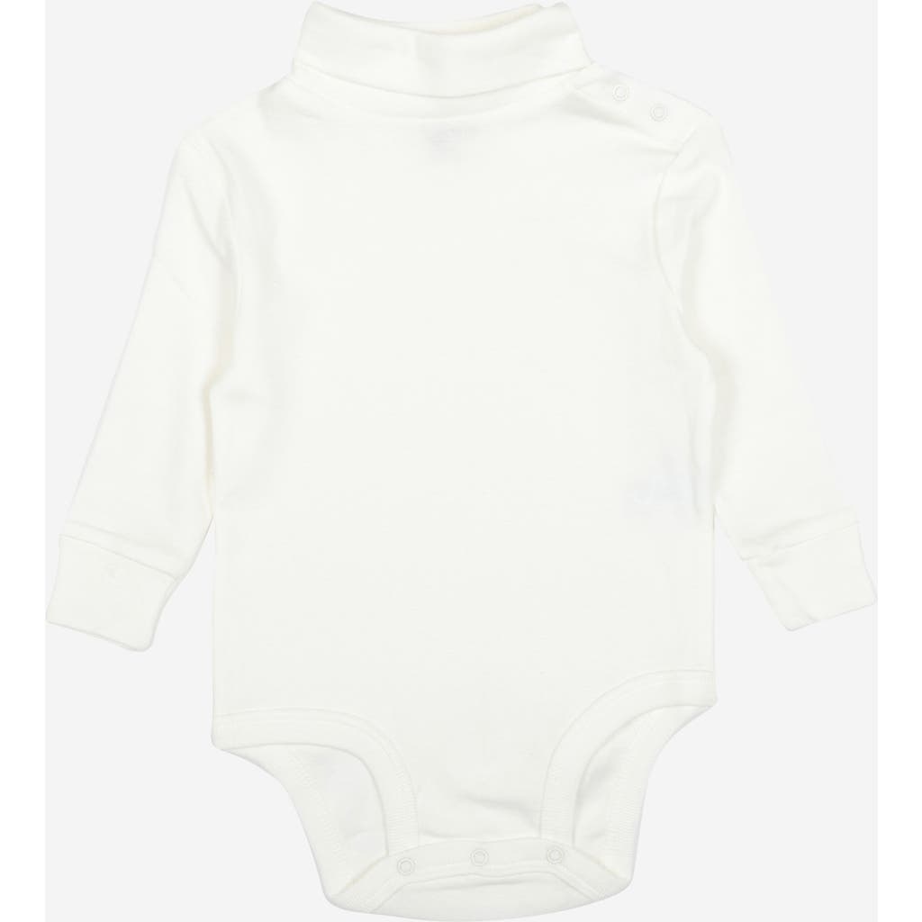 Leveret Baby Turtleneck Bodysuit, Cotton Long Sleeve In White