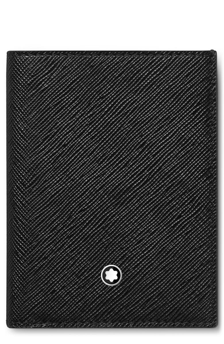Montblanc Mini Sartorial Leather Bifold Wallet, Main, color, Black