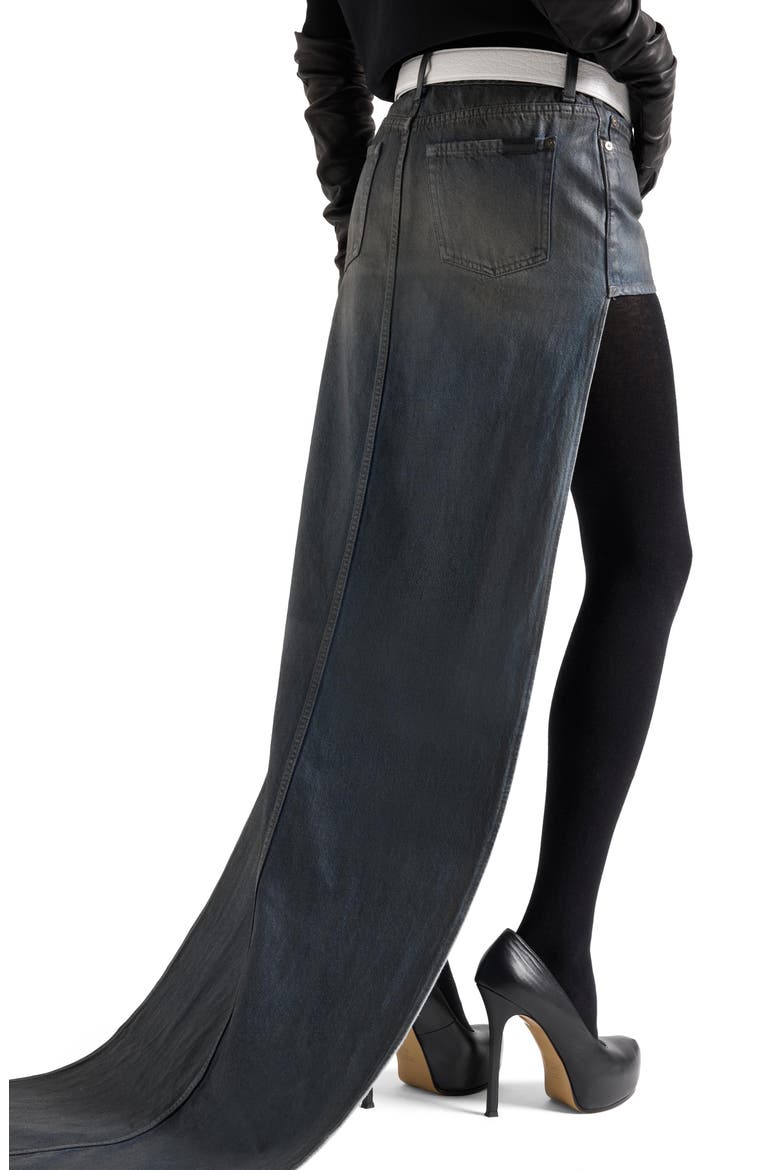 Asymmetric Denim Maxi Skirt, Alternate, color, NOLITA