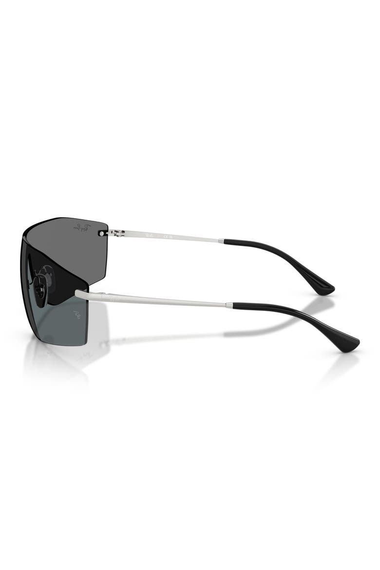 Alix Bio-Based 141mm Rimless Shield Sunglasses, Alternate, color, SILVER / GREY
