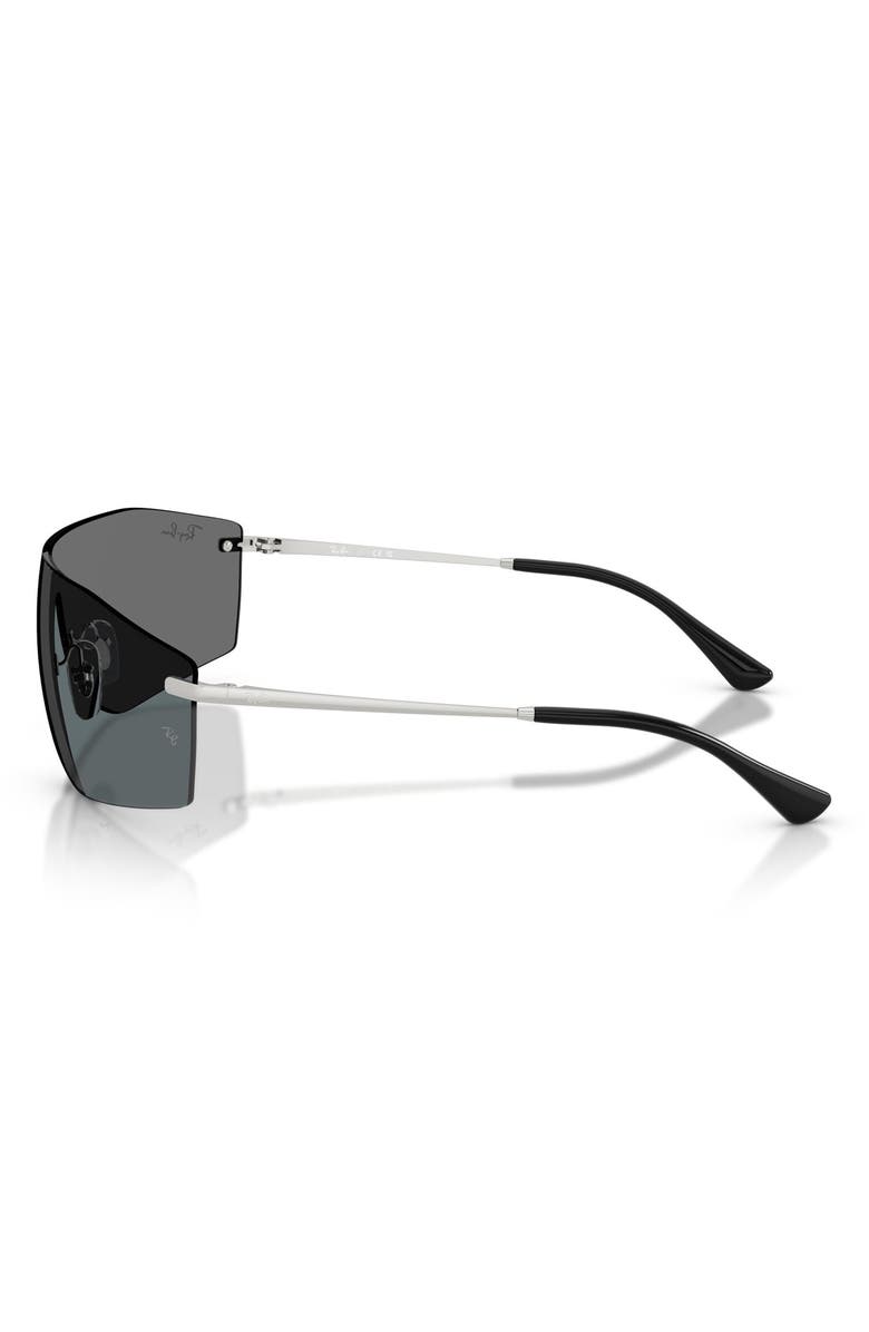 Ray-Ban Alix Bio-Based 141mm Rimless Shield Sunglasses, Alternate, color, Silver / Grey