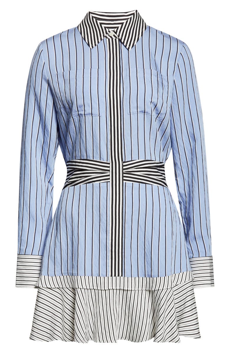 Ramy Brook Solana Long Sleeve Stripe Minidress, Alternate, color, Multi Catalina Stripe