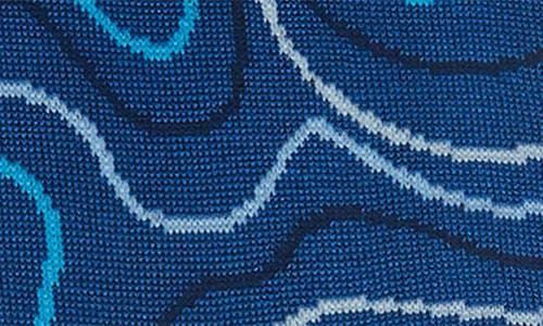 Bugatchi Topography Pattern Mercerized Cotton Blend Dress Socks In Blue
