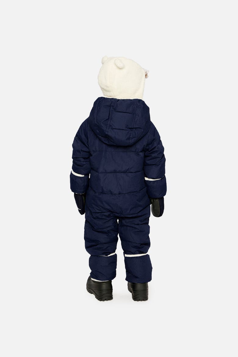 Quilted Fold-Over Mittens One Piece Snowsuit, Alternate, color, Dark Blue