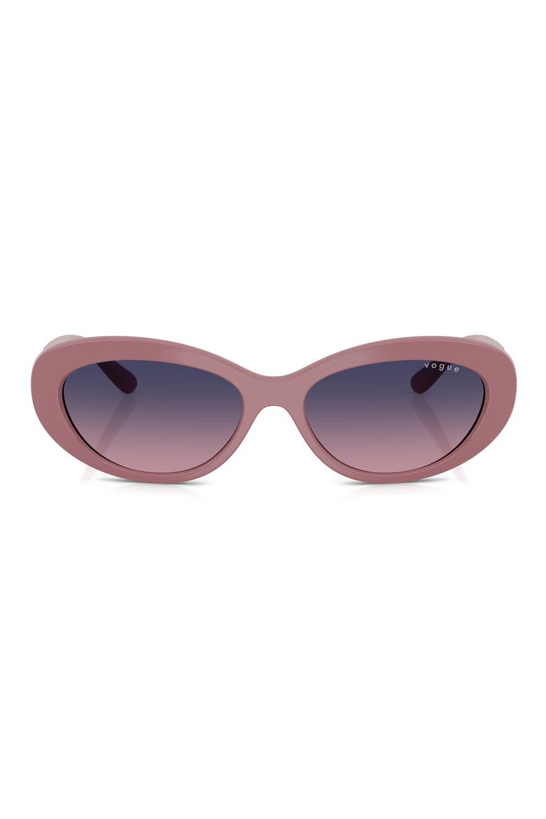 55mm Polarized Oval Sunglasses, Main, color, PINK