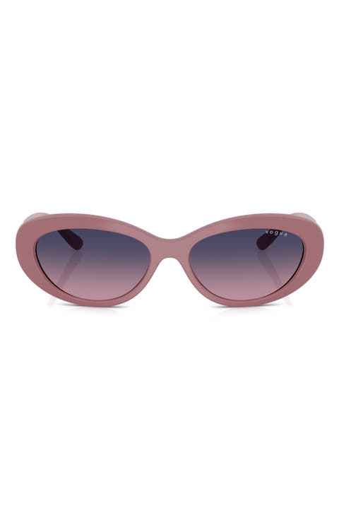 55mm Polarized Oval Sunglasses