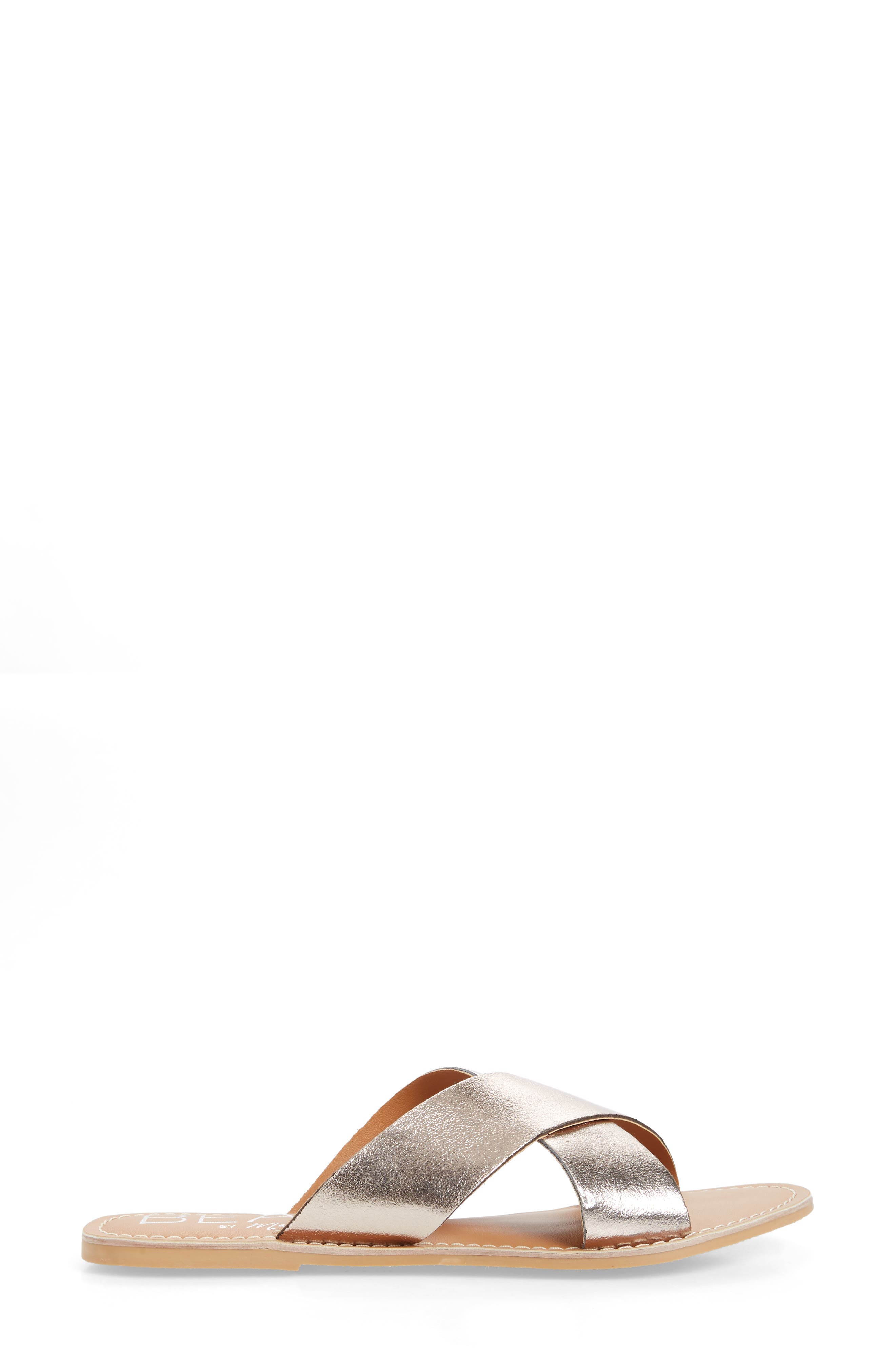 Pebble Slide Sandal, Alternate, color, PEWTER LEATHER