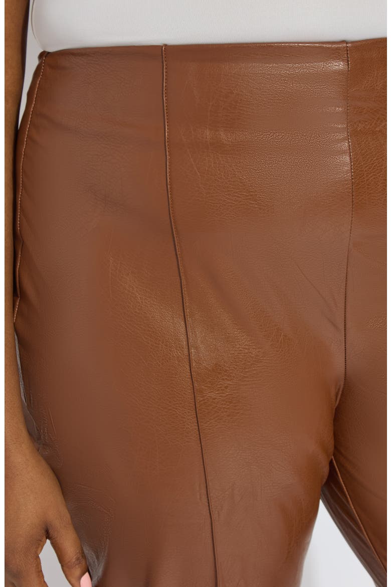 'Lyssentials Elysse Faux Leather Ankle Bootcut Pants, Alternate, color, WHISKEY