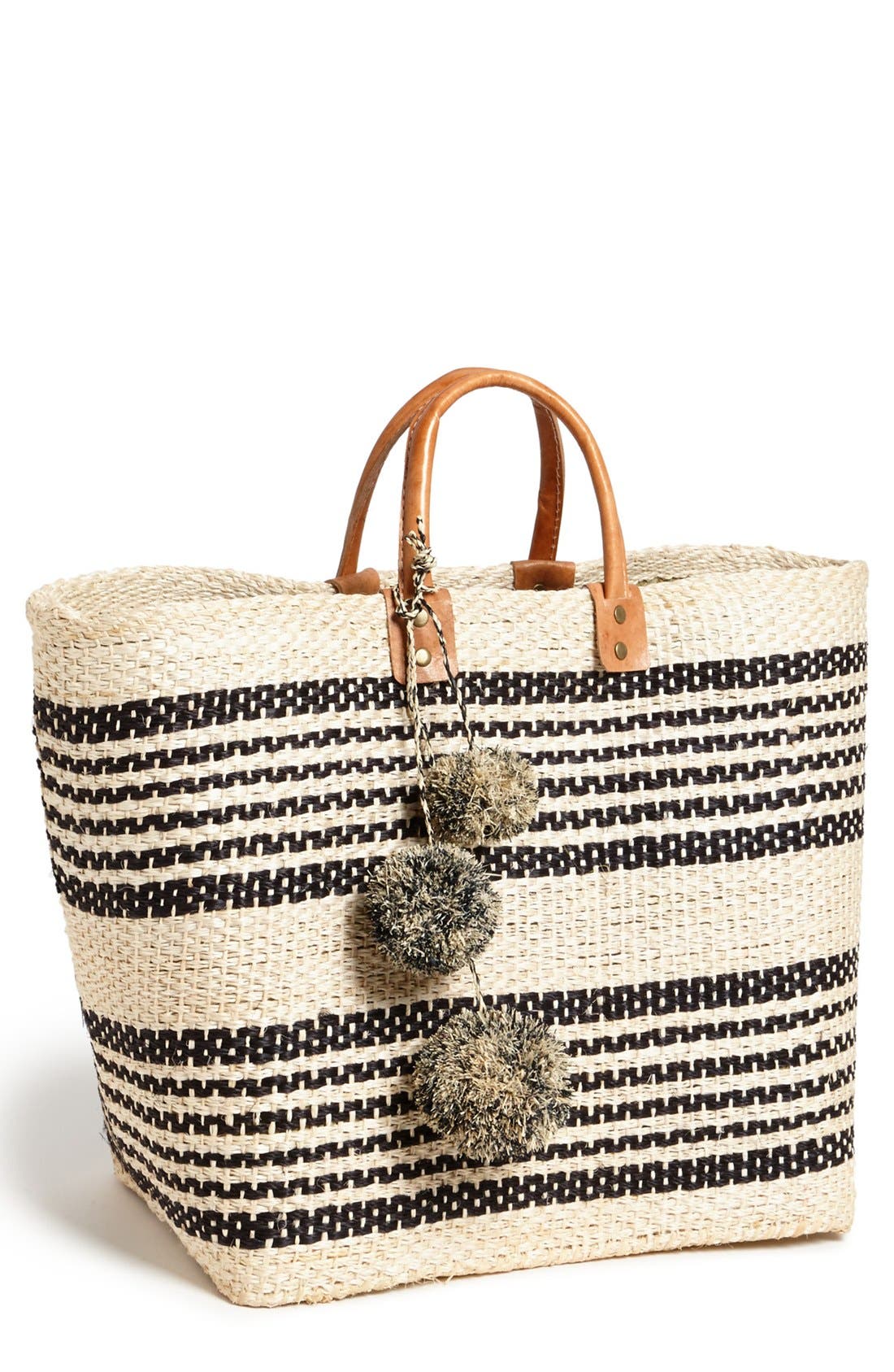 'Caracas' Tote, Main, color, BLACK