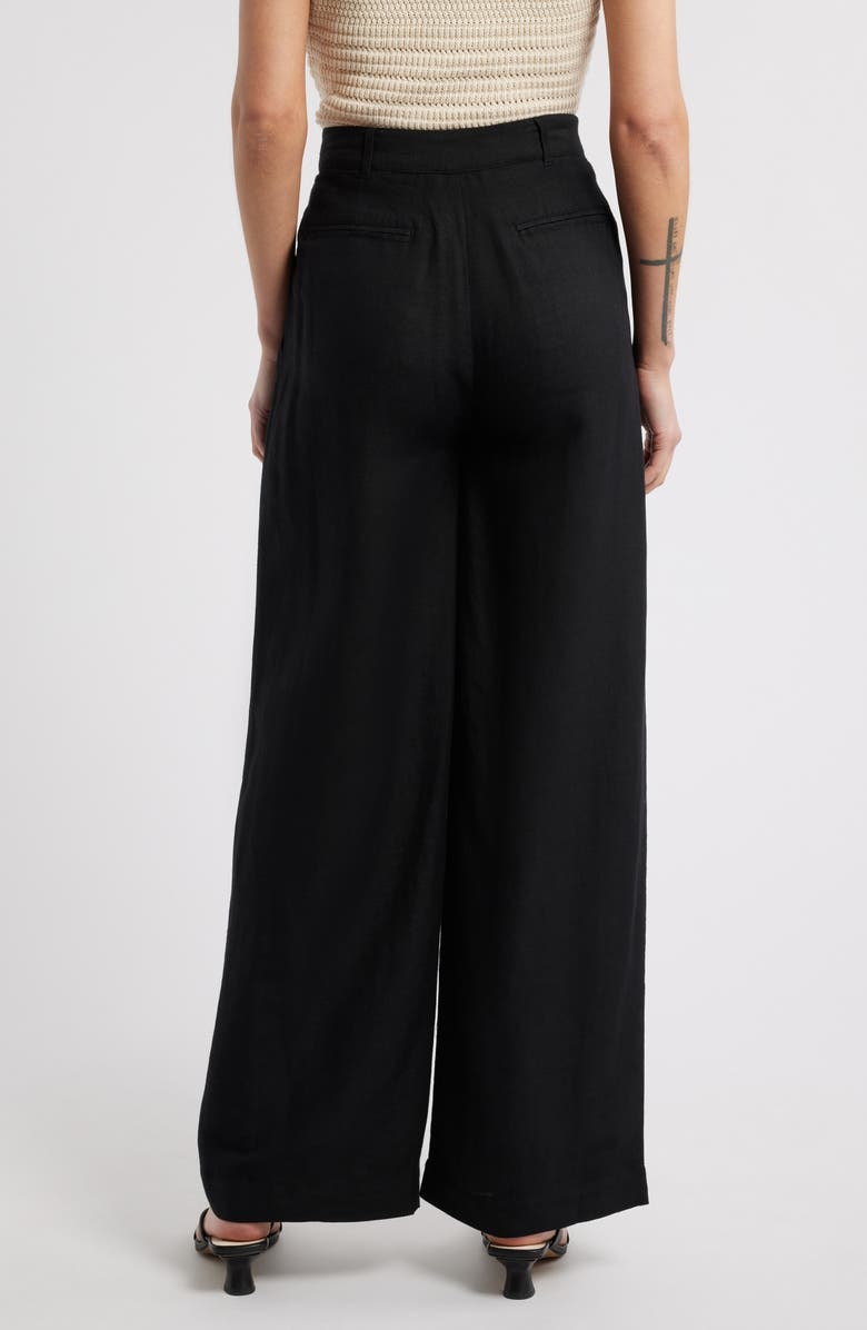 French Connection Birdie Wide Leg Linen Blend Pants, Alternate, color, 