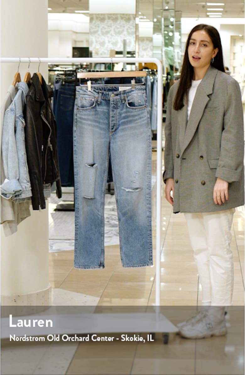 Nina Ripped High Waist Ankle Cigarette Jeans, sales video thumbnail