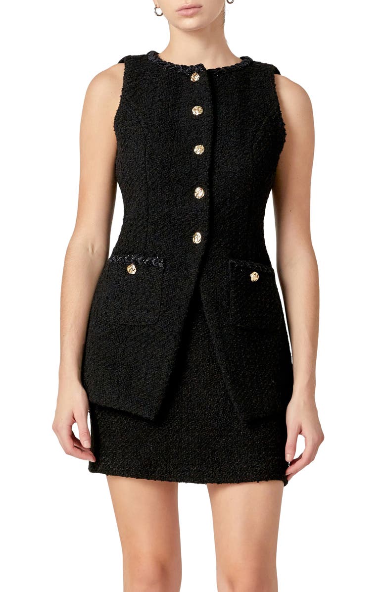 English Factory Long Tweed Vest, Main, color,