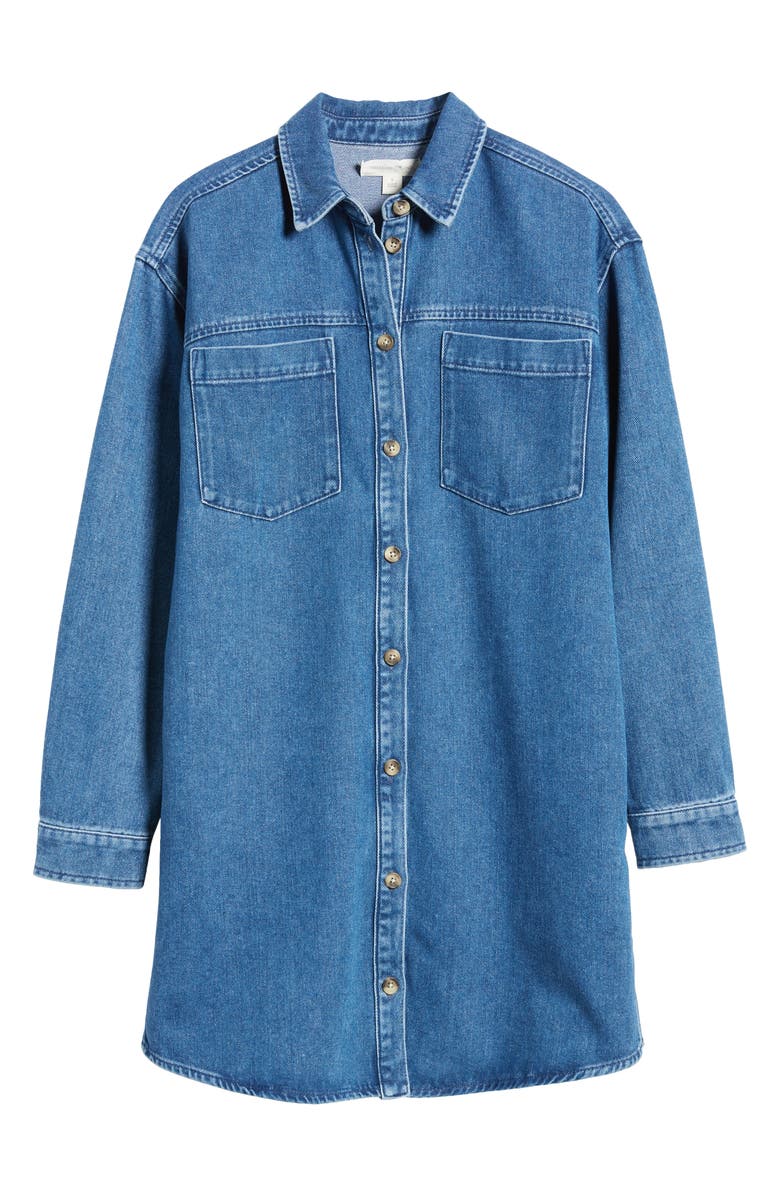 Treasure & Bond Long Sleeve Denim Shirtdress, Alternate, color, 