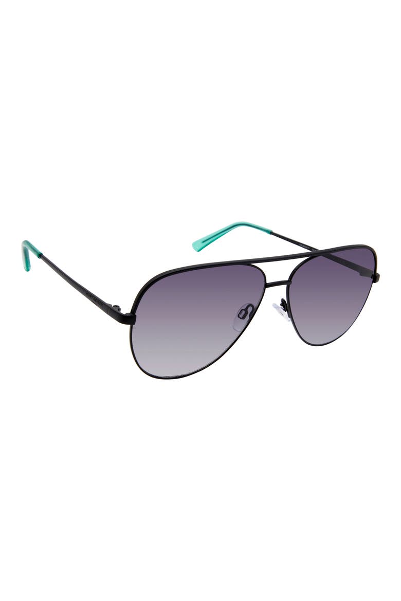 64mm Aviator Sunglasses, Alternate, color, BLACK CRYSTAL GREEN/ SMOKE