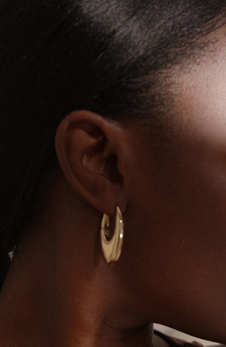 YOJ Eclipse Midi Hoops in Gold, Alternate, color, Gold