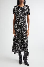 Isabel Marant Herva Floral Dévoré Georgette Ruched Dress