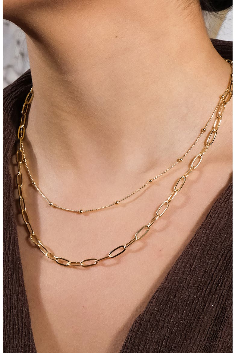 Leah Layered Chain Necklace, Alternate, color, GOLD