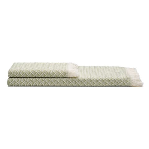 Serenity Grid Turkish Cotton Bath and Hand Towel - Set