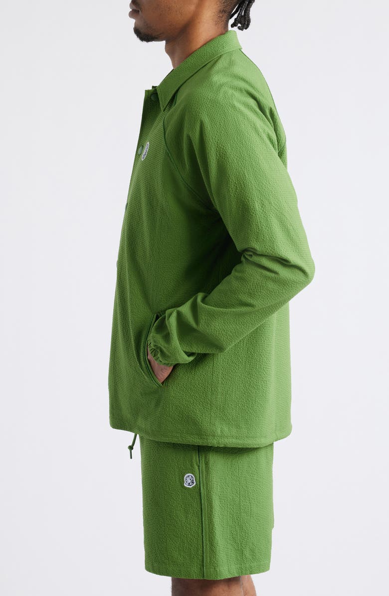 Billionaire Boys Club BB Dipper Logo Embroidered Cotton Seersucker Jacket, Alternate, color, Cactus